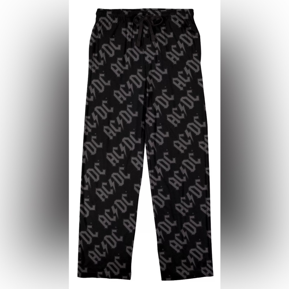 Men’s AC/DC Fleece Pajama Pants Size XL 40-42 Black/White